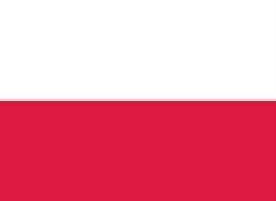 [ai] Flag of Poland featuring two horizontal stripes, white on the top and red on the bottom.